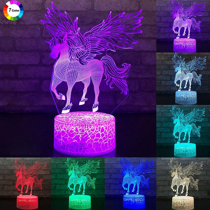 7 / 16 Color LED Table Desk Lamp Kids Gift Home Decoration LED Table Desk Lamp LED Night Light Unicorn 3D LED Night Light D25