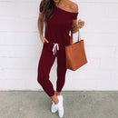 2022 Summer Off Shoulder Jumpsuit Women Overalls Elegant Romper Women Long Black Jumpsuit Female Romper Overalls For Women