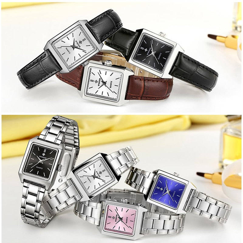 Montre Femme 2022 WWOOR Luxury Brand Womens Watches Fashion Rectangle Small Watch Woman Quartz Dress Ladies Bracelet Wrist Watch