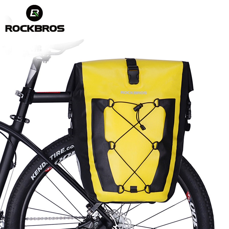 ROCKBROS Cycling Bike Bag Waterproof Bicycle Rear Rack Bag Tail Seat Trunk Bags Pannier 27L Big Basket Case MTB Bike Accessories