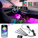 12 LED Car Interior Floor Foot Lamp AUTO Decoration Light With USB Multiple Modes Car Styling Atmosphere RGB Neon Lamp Strips