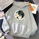 Popular Japanese Manga Death Note L·Lawliet Hoodies Men Anime Hoody Fashion Streetwear Loose Oversize Sweatshirts Fleece Clothes