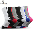 5 Pairs/Lot Professional Cycling Socks Mens Thicker Stocking Sweat-Absorbent Basketball Outdoor Sports Football Skateboard Socks