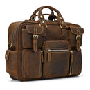 Vintage Men's Crazy Horse Genuine Leather Briefcase Cowhide Business Handbag Cow Leather Laptop Portfolio Shoulder Messenger Bag