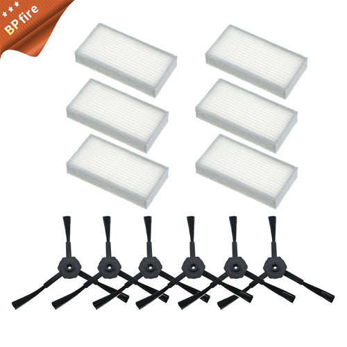 6x Seitenbürste 6x HEPA-Filter-Set für CHUWI ilife v5s v5 x5 ilife V3s v3s pro v3l v5s pro v50 Roboterstaubsauger BPfire
