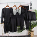 Kimono Robe Gown Women Lace Pajamas Sets Veste Polaire Suit Nightwear Bathrobe Summer Sleepwear Loose Pyjamas Pour Femme