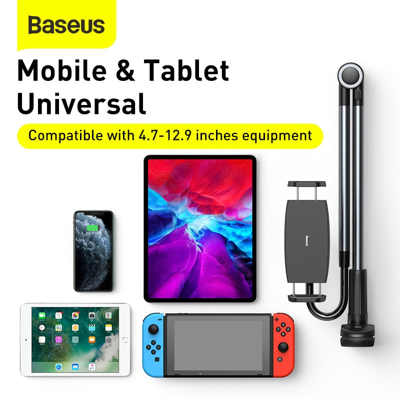 Baseus Rotary Adjustment Lazy Holder Universal Desktop Bedside Stand for iPad Mobile Phone 4.7-12.9 inches Desktop Phone Holder