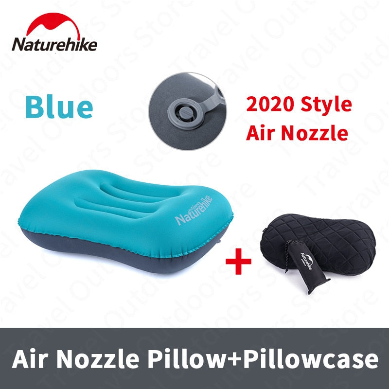 Almohada inflable Naturehike, almohada de aire de viaje, equipo de dormir para acampar en el cuello, NH17T013-Z portátil rápido de TPU para oficina y senderismo al aire libre