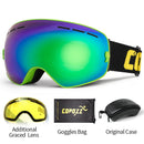Marca COPOZZ, gafas de esquí profesionales, lentes de doble capa, antiniebla, UV400, grandes gafas de esquí, esquí, Snowboard, hombres, mujeres, gafas de nieve