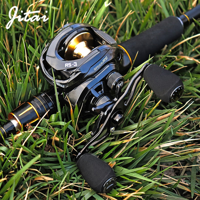 Jitai RS-3 Gull Wing Baitcasting Angelrolle 7.3:1 High Speed ​​19 LB Max Drag Ultraleichte Spule Karpfenangeln Angelrolle