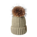 Furtalk Real Fur pompom Beanie Hat Women Winter Knitted Hat Warm Real Big Raccoon Pom Pom Hat  for Female