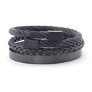 3 unids/set de pulseras y brazaletes con números romanos reales, brazalete rectangular trenzado de acero inoxidable, pulsera de lujo para hombres, joyería para hombres