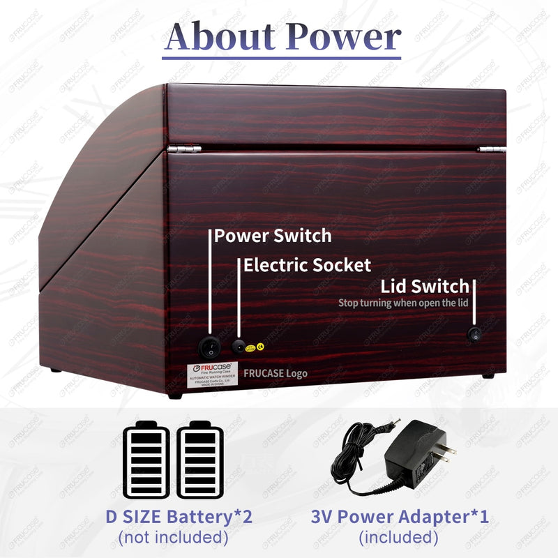 FRUCASE Uhrenbeweger für Automatikuhren Neue Version 4+6 Uhrenbox aus Holz Uhrenaufbewahrungssammler