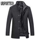 Winter Warm Wollmischung Mantel Herren Dicke Mäntel Topcoat Herren Einreiher Jacken Und Mäntel Mit Verstellbarer Weste Herrenmantel
