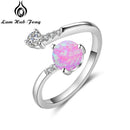 Silberfarbene Damenringe Zirkonia Verstellbarer Wickelring mit synthetischem runden blauen Opal Hochzeit Modeschmuck für Damen