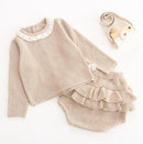 Brand Cotton Boys Girls Baby Knit Sweater Cardigan + Shorts Suit New 2021 Autumn Winter Children Clothing Baby Clothes Suit
