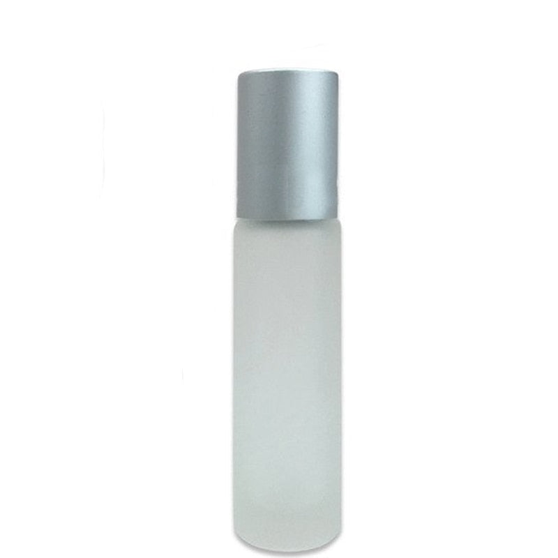 20pcs 10ml Portable Frosted Colorful Thick Glass Roller Essential Oil Perfume Vial Travel Refillable Rollerball Bottle