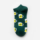 Calcetines invisibles de algodón para verano, calcetines antideslizantes para hombre y mujer, calcetín corto de corte bajo, pantuflas felices, divertidos calcetines para perros con animales de cerveza para hombre