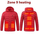 Men 9 Areas Heated Jacket USB Winter Outdoor Electric Heating Jackets Warm Sprots Thermal Coat Clothing Heatable Cotton jacket