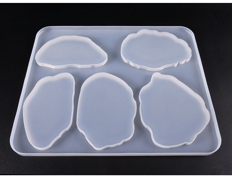 Irregular Cup Tray UV Resin Epoxy Mold Resin Coaster DIY Silicone Craft Epoxy Resin Art Supplies Jewelry Accessories(6 Cavity)