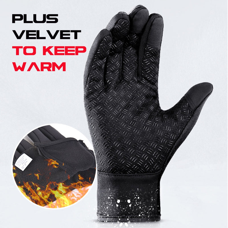 Winter Fahrradhandschuhe Fahrrad Warme Touchscreen Vollfinger Handschuhe Wasserdicht Outdoor Fahrrad Skifahren Motorradfahren