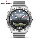 Reloj Digital deportivo de buceo para hombre, relojes para hombre, ejército militar, lujo, acero completo, negocios, resistente al agua, 200m, altímetro, brújula, borde norte