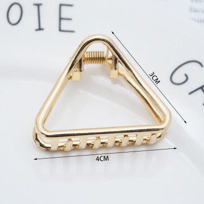 1Pcs  Fashion Smal Simple Wild Geometric Hair Claw for Women Girls Clamps Hair Crab Metal  Hair Clip Claw Accessories Headwear