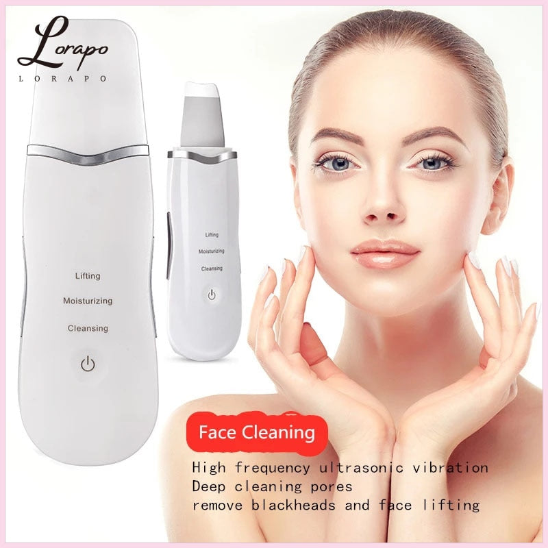 Depurador ultrasónico Limpieza profunda Limpiador facial Limpiador facial Pala Exfoliante Rascador de piel Peeling Instrumento de belleza