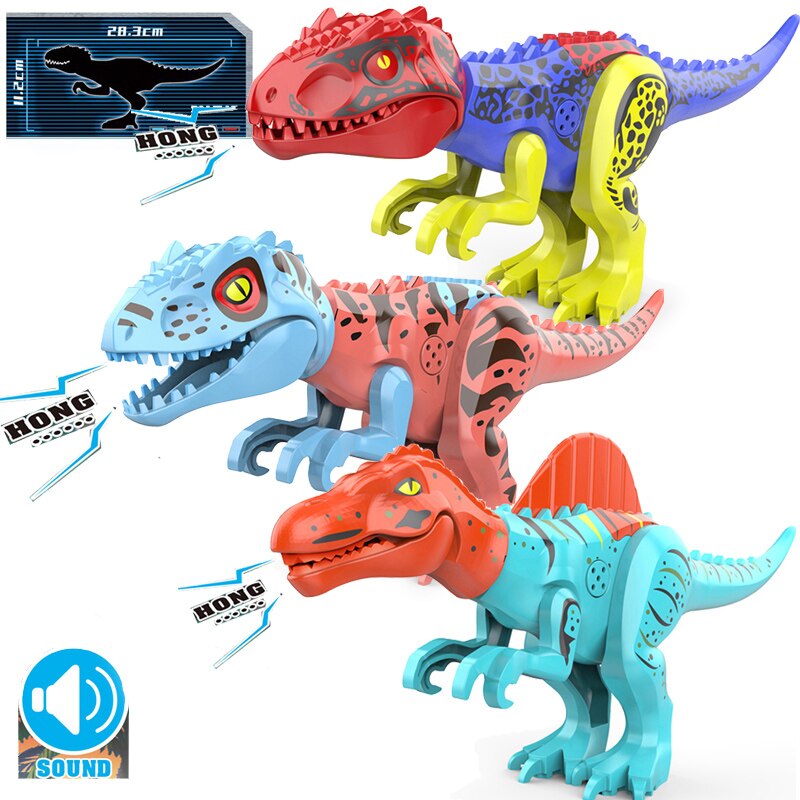 Nuevo dinosaurio Jurásico animales de la selva DIY bloques dinosaurios Mini modelos bloques de construcción ladrillos chico Dino juguetes para niños