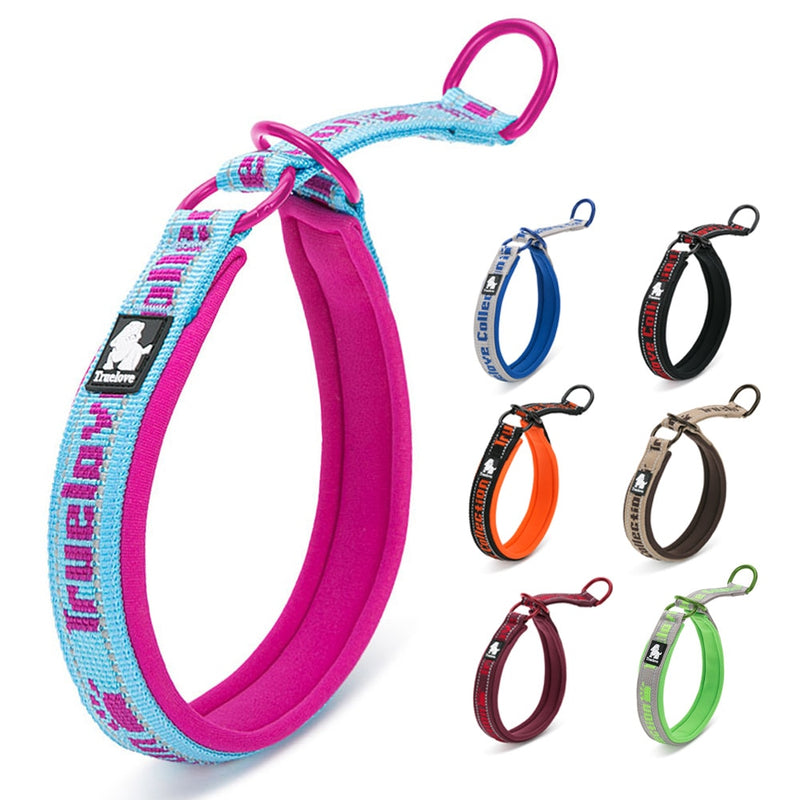 Truelove Hundehalsband mit weichem Schlupf, reflektierend, verstellbar, mit P-Kette, Choke-Halsband, Hundetraining für kleine, mittelgroße und große Hunde