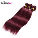 Fashion Lady Pre-Colored Human Hair Bundles Brazilian Hair Straight Hair Bundles 99j Dark Red Bundles Bundle Per Pack Non-Remy