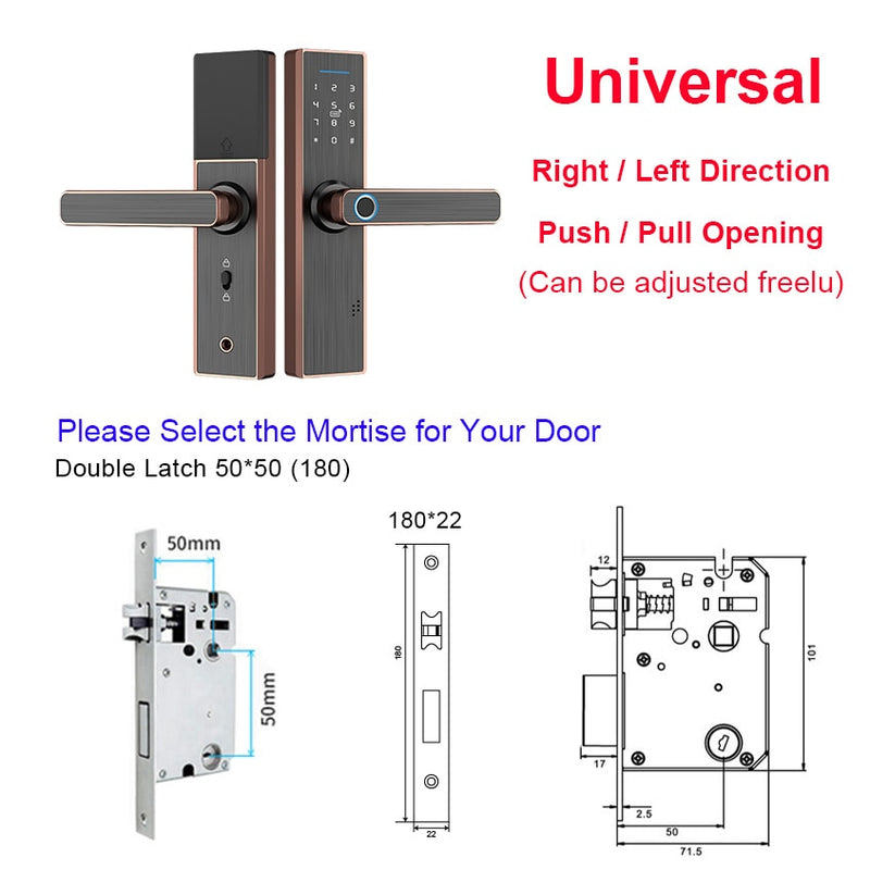 YOHEEN Wifi Electronic Smart Door Lock With Tuya App, Security Biometric Fingerprint Lock Password RFID Card