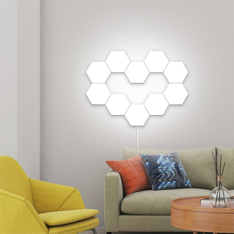 Modern LED Wall Lamp Loft Honeycomb Modular Assembly Touch Wall Lights Quantum Lamp Magnetic Interior DIY Decoration Lighting