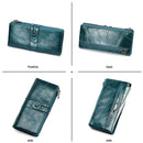 High Quality Cow Leather RFID Wallet Women Hasp Zipper Walets Genuine Leather Female Purse Long Womens Wallets Ladies Clutch