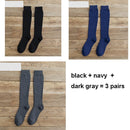 6 STÜCKE = 3 Paar Herren Winter Kompressionsstrumpf Warm Hot Kniehohe Lange Bein Frottee Socken Baumwolle Verdicken Wadensocken Größe 38-44