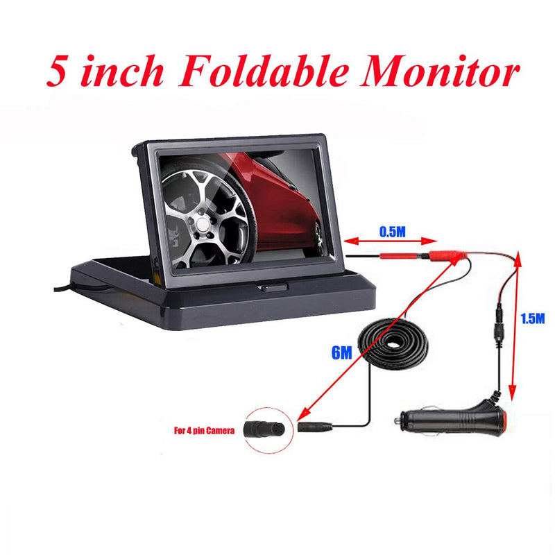 4.3&#39;&#39; HD Foldable Car Rear View Monitor Reversing LCD TFT Display Night Vision Backup Rearview Camera PAIL/NTSC for Vehicle