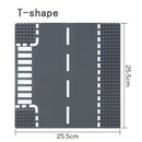 City Road Street Baseplate Straight Crossroad Curve T-Junction Building Blocks Base Plates Construction for Children Kids Gift