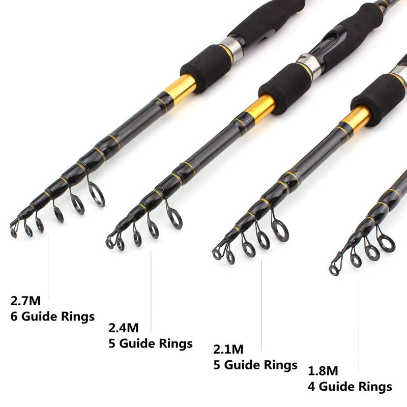 1.8-3.6m Spinning rod Telescopic Rod and 12BB Reel Set and Fishing Rod of 99% Carbon lure fishing Combo De Pesca Free shipping