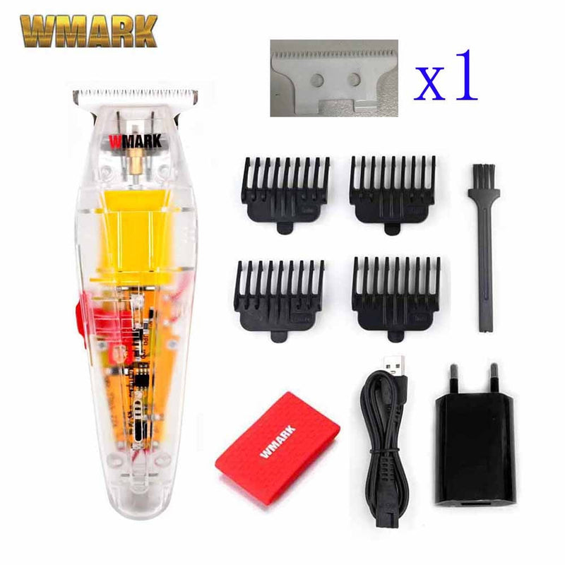 WMARK New NG-202 Transparent Style Detail Trimmer Professionelle wiederaufladbare Haarschneidemaschine 6500 U / min mit 1400 Akku