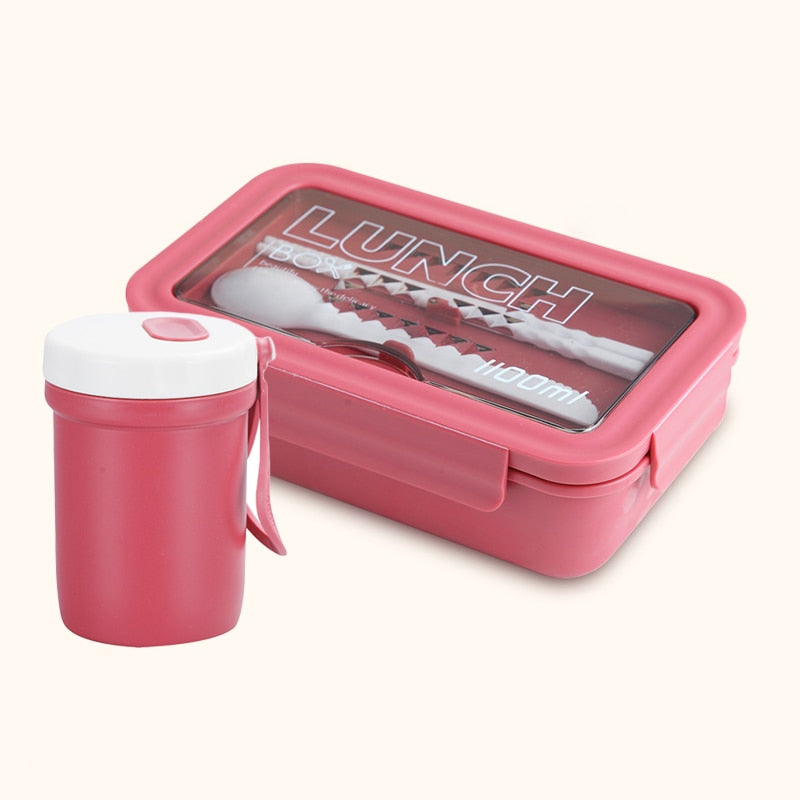 1100 ml umweltfreundliches Material Lunchbox BPA-frei Bento Box Mikrowellen-Lebensmittelbehälter mit Besteck