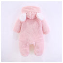 PatPat New Winter Warm Cotton Casual Newborn Cute Bear Design winter Hooded Jumpsuit Bag Foot Romper For Baby Boy Baby Girl