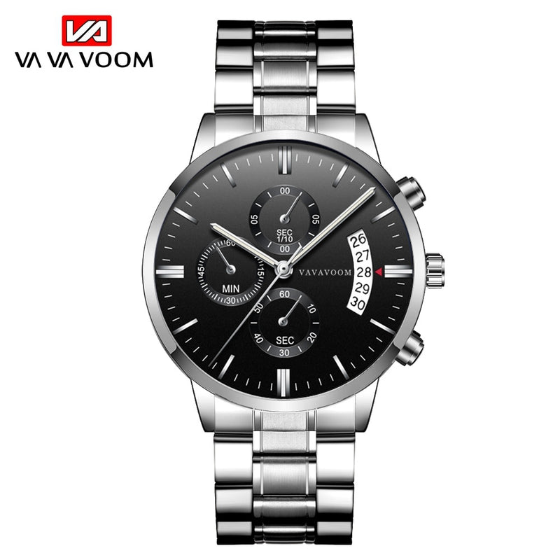 Stainless Steel Men Watches Luxury Top Brand Fashion Casual Dress Quartz Wristwatch Relogio Masculino Business Calendar Watches