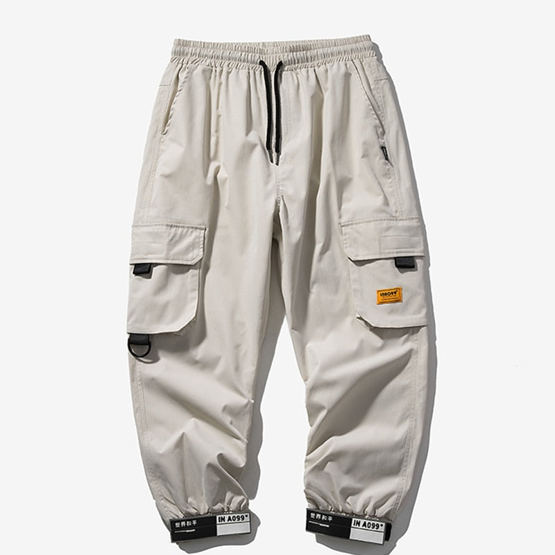 Pantalones Cargo negros para hombre, ropa informal estilo Hip Hop, pantalones bombachos para correr, pantalones de chándal Harajuku informales para hombre, novedad de verano 2021, pantalones para hombre