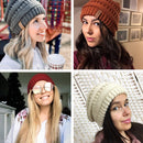 FURTALK Beanie Winter Hats for Women Knitted Slouchy Beanie Hat with Velvet Ladies Warm Winter Cap Korean Red Black Yellow Cap