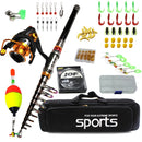 1.8-3.6m carbon telescopic fishing rod combo spinning reel fishing set Short  travel stick carp bass pike feeder rod full kit