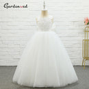 Gardenwed Ivory Lace Flower Girl Birthday Banquet Backless Bow Sashes Applique Cute Girl Communion Dress robe fille enfant