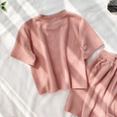 Camiseta rosa Heliar con cuello redondo y pantalones cortos y camisola para mujer, conjuntos de tres piezas, conjuntos de pantalones, conjuntos de mujer, trajes de verano 2022 para mujer
