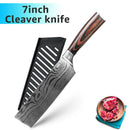 Kitchen Knife 1-9pcs Chef Knives 7CR17 440C High Carbon Stainless Steel Damascus Drawing Gyuto Cleaver Set Slicer Santoku Knife