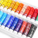 Aibelle Water-resistant 24 Colors 15 ML Professional Acrylic Paints Set Hand Painted Textile Paint Brightly Colored Art Supplies