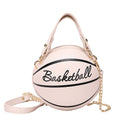 Buylor Personality Basketball Crossbady Bag for Women Casual PU Leather Handbag Cute  Round Ball Purse Wacky Female Chains Tote